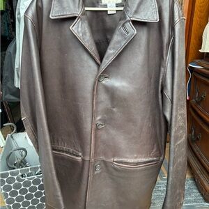 Merona Dark Brown Leather Trench Coat
